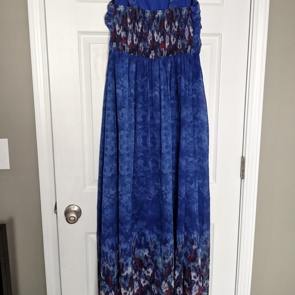 Little Mistress blue watercolor evening maxi - Picture 4 of 9